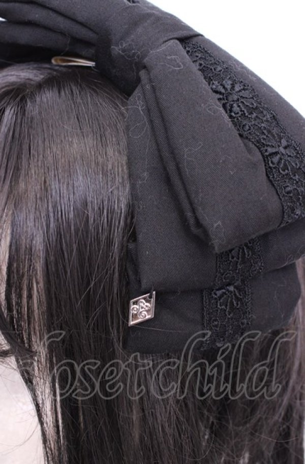 画像2: metamorphose / レースリボンカチューシャ  クロ O-25-07-31-1057-ME-AC-OW-ZT208-F002 (2)