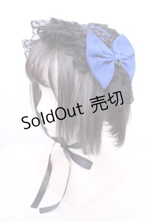 画像: HAPPINYASS / 薔薇モチーフレースアップヘッドドレス  クロ×アオ O-25-07-31-1064-LO-AC-OW-OS