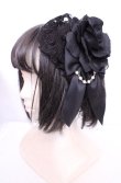 画像1: ATELIER PIERROT / 薔薇レースカチューシャ  ブラック O-25-07-31-1066-EL-TO-OW-OS (1)