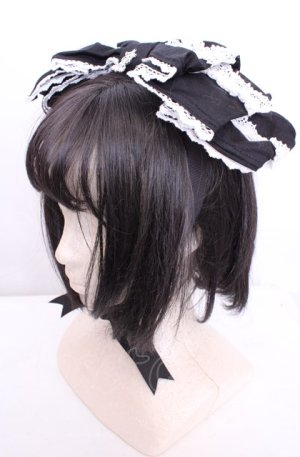 画像: ALICE and the PIRATES / Dolly Ribbonヘッドドレス  クロ×シロ O-25-07-31-1068-PA-AC-OW-OS