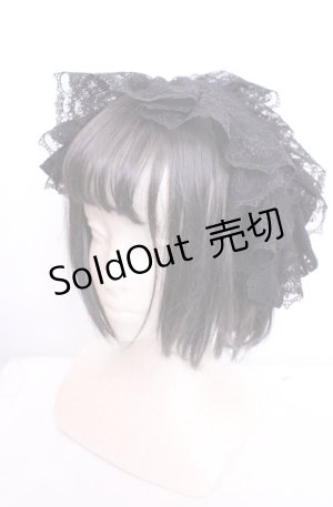 画像: 星屑すみれ / 薔薇刺繍レースのヘッドドレス  クロ O-25-07-31-1074-LO-AC-OW-OS