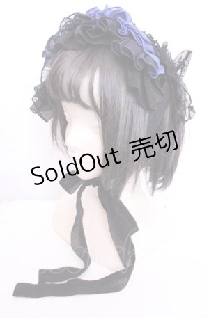 画像: Hoshibako Works / フェリ・ドウ・ロンド　レースシフォンヘッドドレス  クロ×アオ O-25-07-31-1077-LO-AC-OW-ZT208-F002