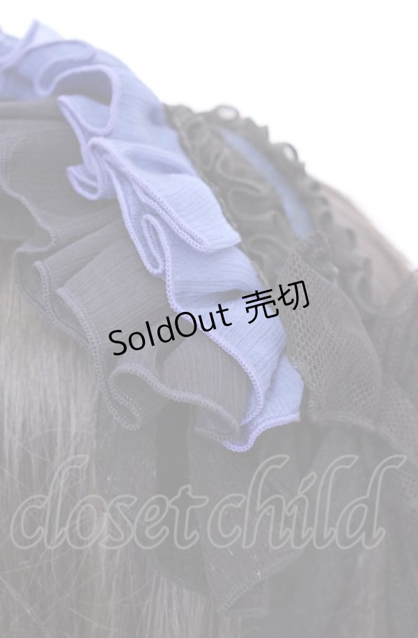 画像2: Hoshibako Works / フェリ・ドウ・ロンド　レースシフォンヘッドドレス  クロ×アオ O-25-07-31-1077-LO-AC-OW-ZT208-F002 (2)