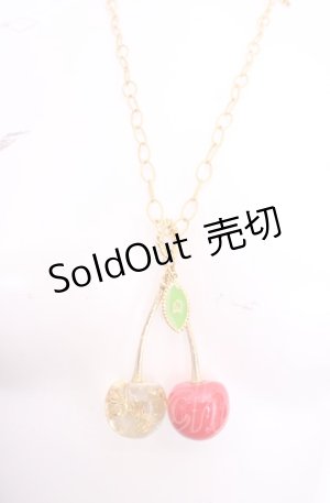 画像: Q-pot. / チェリーネックレス  アカ×ゴールド O-25-07-31-1084-QP-AC-OW-ZT485