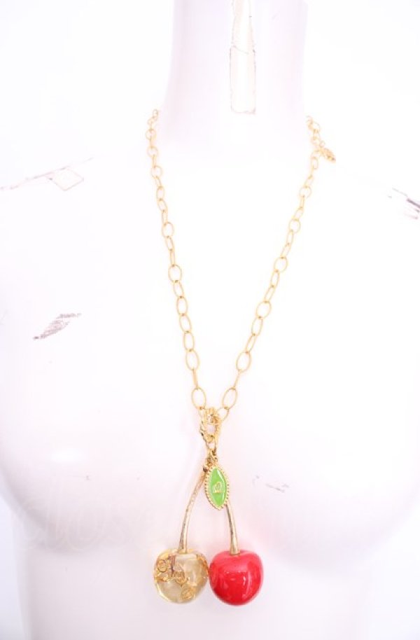 画像2: Q-pot. / チェリーネックレス  アカ×ゴールド O-25-07-31-1084-QP-AC-OW-OS (2)