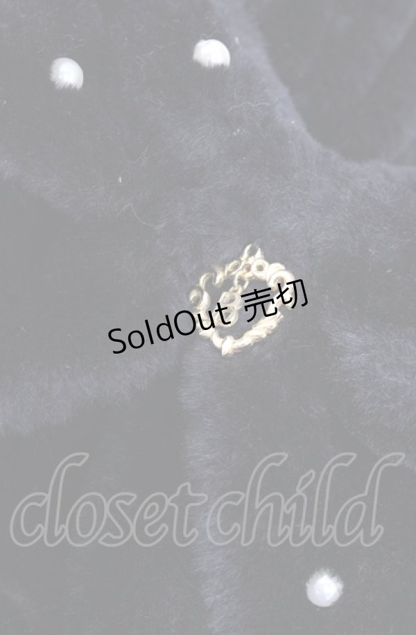 画像2: BABY,THE STARS SHINE BRIGHT / リボンとパールのファーマフラー  クロ O-25-07-31-1085-BA-ZA-OW-ZT274 (2)