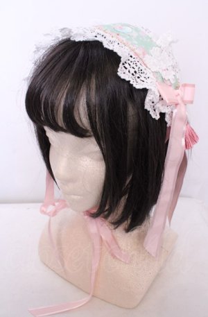 画像: BABY,THE STARS SHINE BRIGHT / SA・KU・RA Cafe a la mode柄ヘッドドレス  若草 O-25-07-31-1094-BA-AC-OW-OS