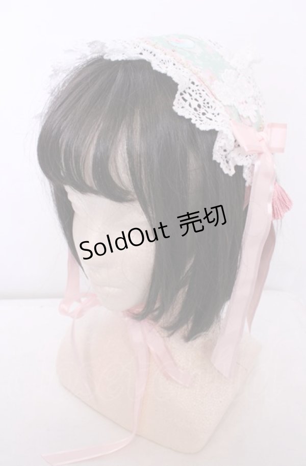 画像1: BABY,THE STARS SHINE BRIGHT / SA・KU・RA Cafe a la mode柄ヘッドドレス  若草 O-25-07-31-1094-BA-AC-OW-OS (1)