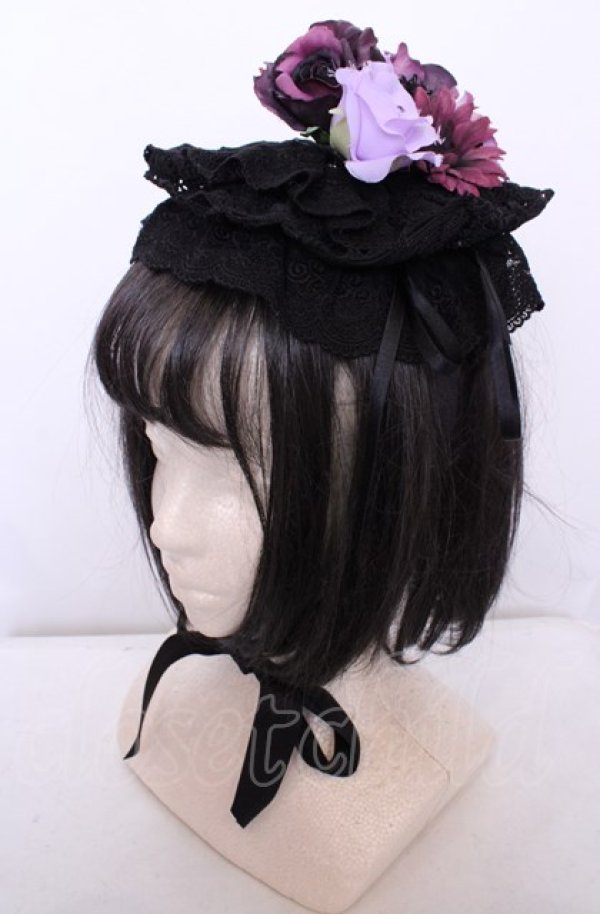 画像1: ALICE and the PIRATES / フローレンスブーケヘッドドレス  クロ O-25-07-31-1099-PA-AC-OW-OS (1)