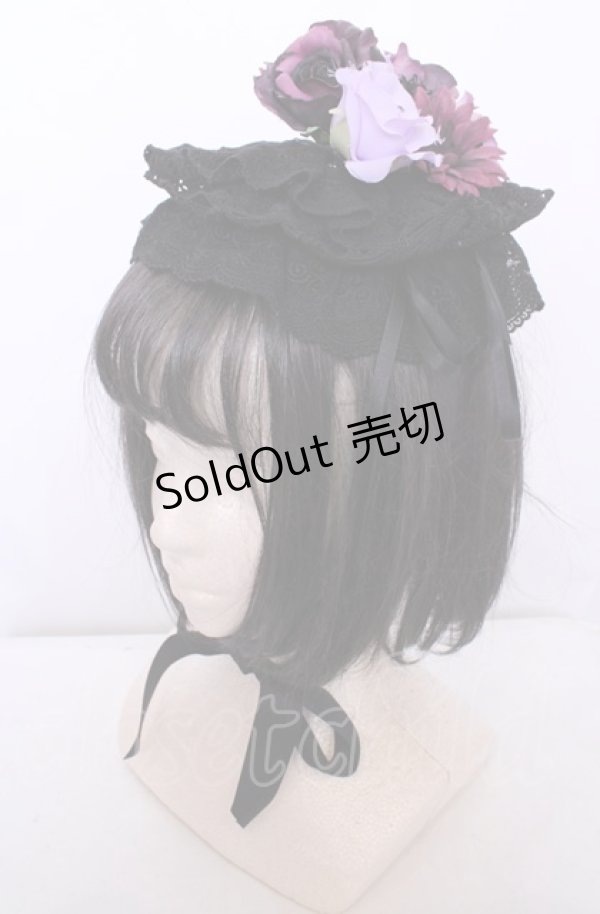 画像1: ALICE and the PIRATES / フローレンスブーケヘッドドレス  クロ O-25-07-31-1099-PA-AC-OW-OS (1)