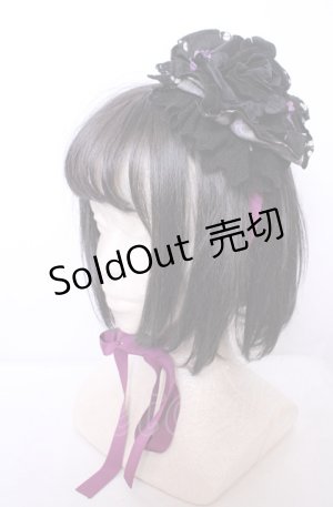 画像: ALICE and the PIRATES / Melty Mermaid Princess柄丸型ヘッドドレス  クロ×パープル O-25-07-31-1100-PA-AC-OW-OS