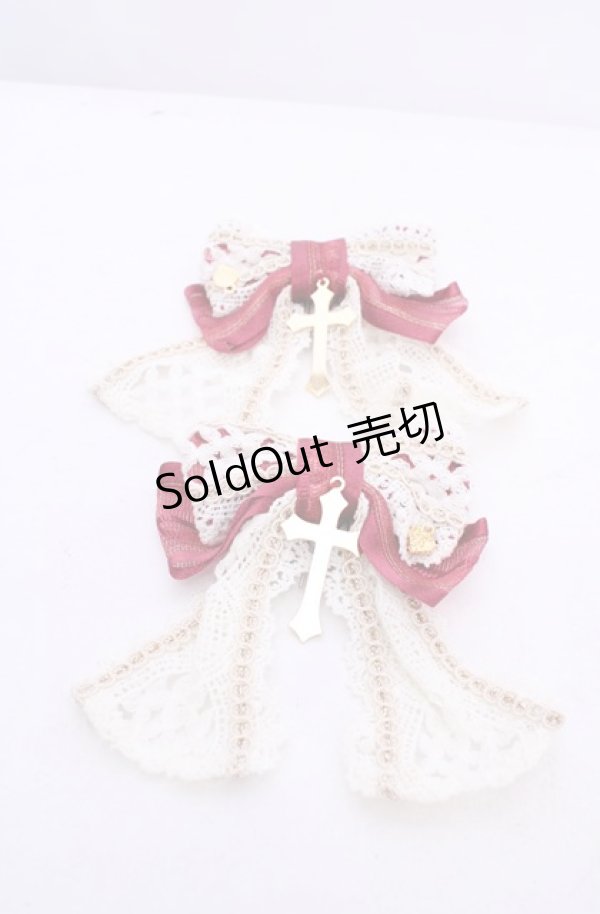 画像1: BABY,THE STARS SHINE BRIGHT / Maria de la Croixリボンコーム  えんじ×キナリ O-25-07-31-1110-BA-AC-OW-ZT485-F004 (1)