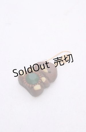 画像: Q-pot. / ベビーニフラー/ジュエルクッキー ピアス【ファンタスティックビースト コラボ】  ブラウン O-25-07-31-1113-QP-AC-OW-ZT488-F001