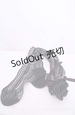 画像: ALICE and the PIRATES / A/Pストライプシースルーオーバーニーソックス  クロ×シロ O-25-07-31-1115-PA-ZA-OW-OS