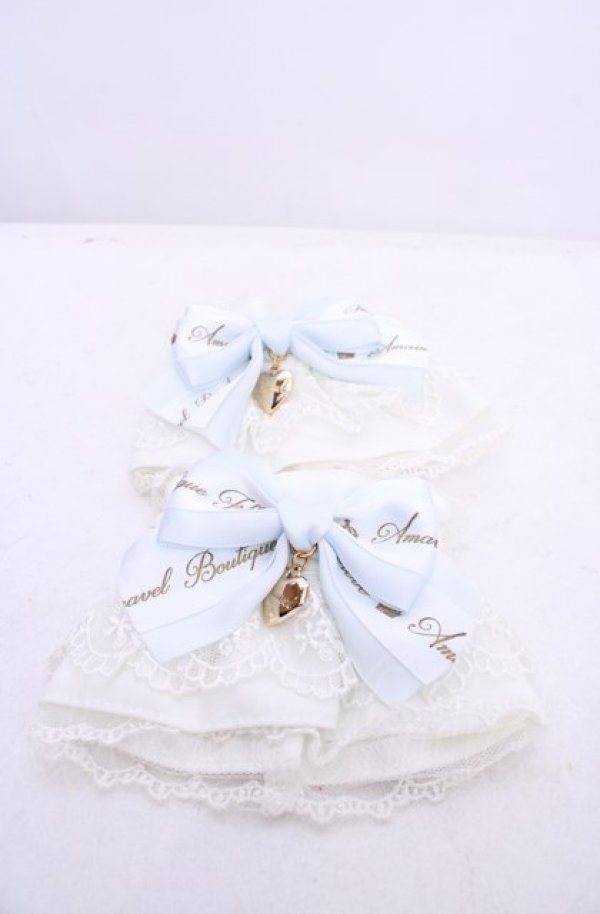 画像1: Amavel / Bunny＆Chick Festivalリボンカフス  シロ×サックス O-25-07-31-1120-CA-ZA-OW-OS (1)