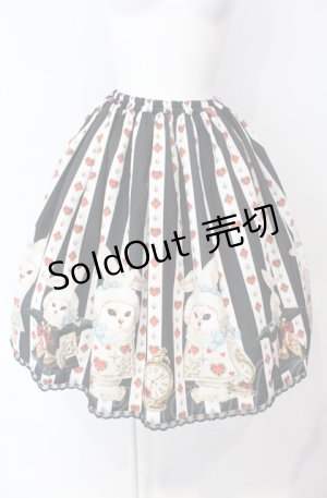 画像: Enchantlic Enchantilly / 不思議の国のQueenCatスカート  クロ×シロ O-25-07-31-1123-LO-SK-OW-OS