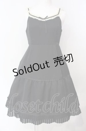 画像: Emily Temple cute / レース配色サテンノースリーブワンピース  クロ×キナリ O-25-07-31-1126-ET-OP-OW-OS