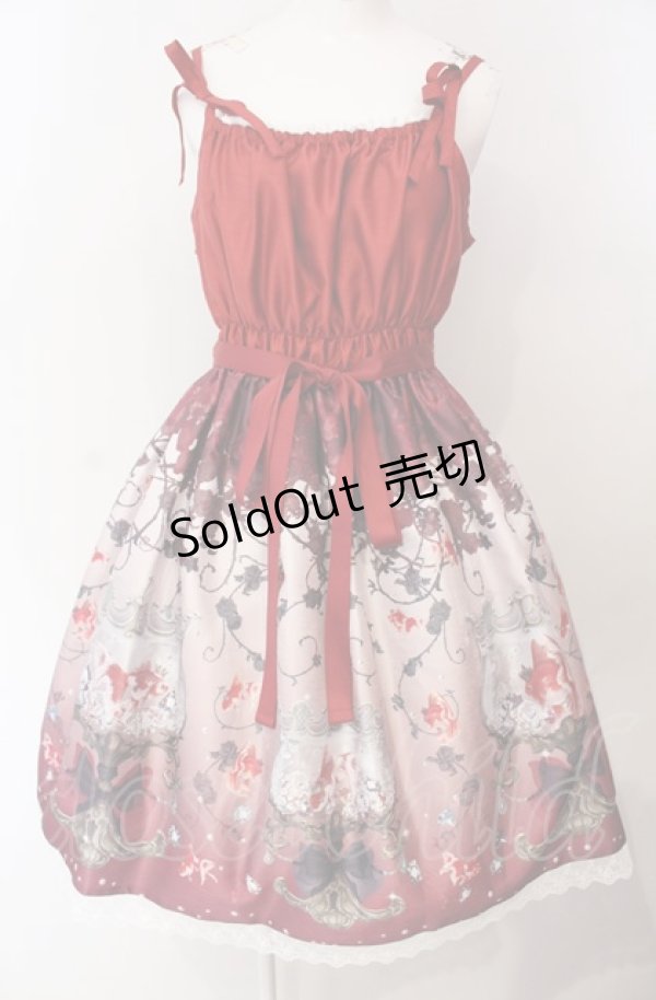 画像1: Enchantlic Enchantilly / 金魚の宝石箱 シャンタンジャンパースカート  茜色 O-25-07-31-1128-LO-OP-OW-OS (1)