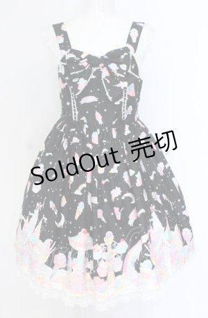 画像: Angelic Pretty / Milky　PlanetリボンジャンパースカートSet  クロ O-25-07-31-1135-AP-OP-OW-OS