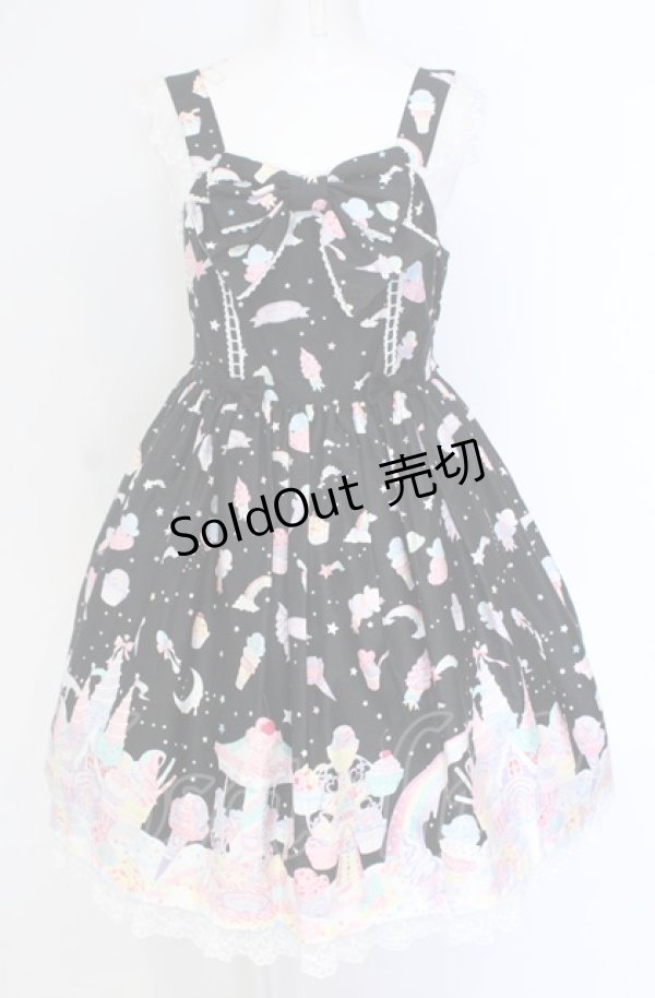 画像1: Angelic Pretty / Milky　PlanetリボンジャンパースカートSet  クロ O-25-07-31-1135-AP-OP-OW-OS (1)