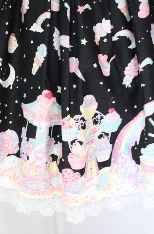 画像2: Angelic Pretty / Milky　PlanetリボンジャンパースカートSet  クロ O-25-07-31-1135-AP-OP-OW-OS (2)