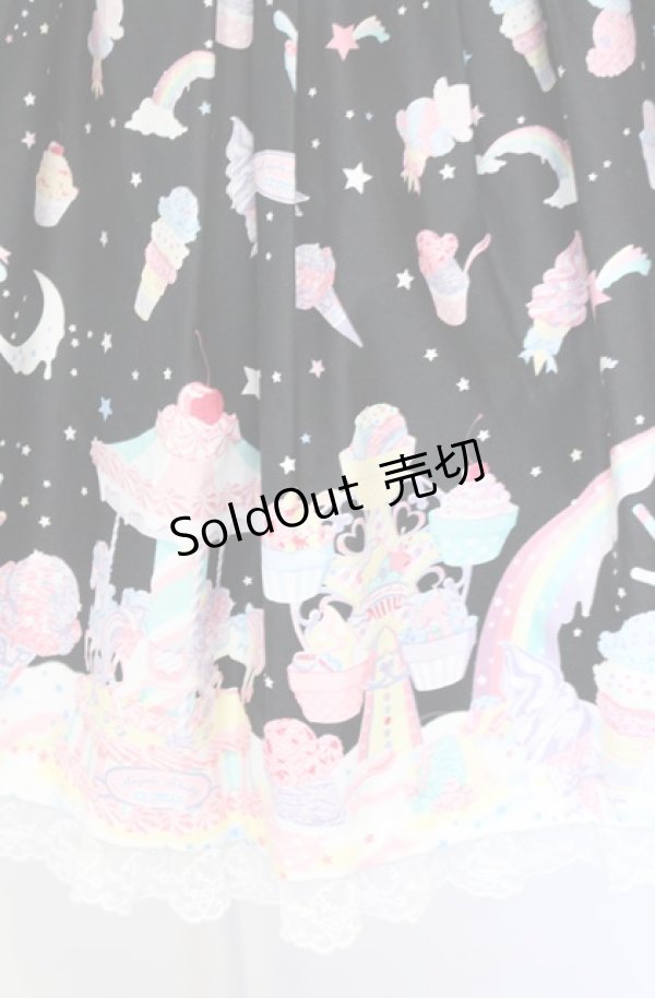 画像2: Angelic Pretty / Milky　PlanetリボンジャンパースカートSet  クロ O-25-07-31-1135-AP-OP-OW-OS (2)