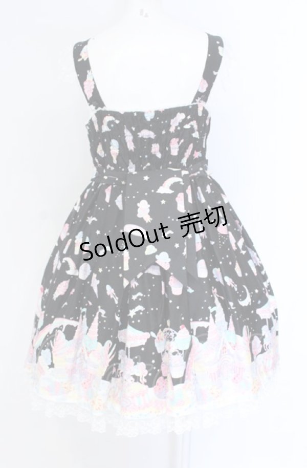 画像3: Angelic Pretty / Milky　PlanetリボンジャンパースカートSet  クロ O-25-07-31-1135-AP-OP-OW-OS (3)