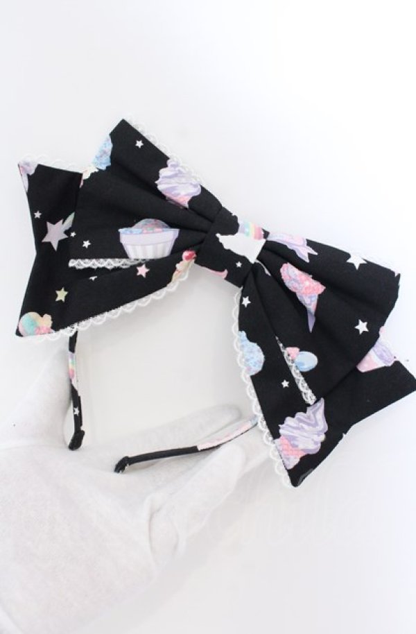 画像4: Angelic Pretty / Milky　PlanetリボンジャンパースカートSet  クロ O-25-07-31-1135-AP-OP-OW-OS (4)