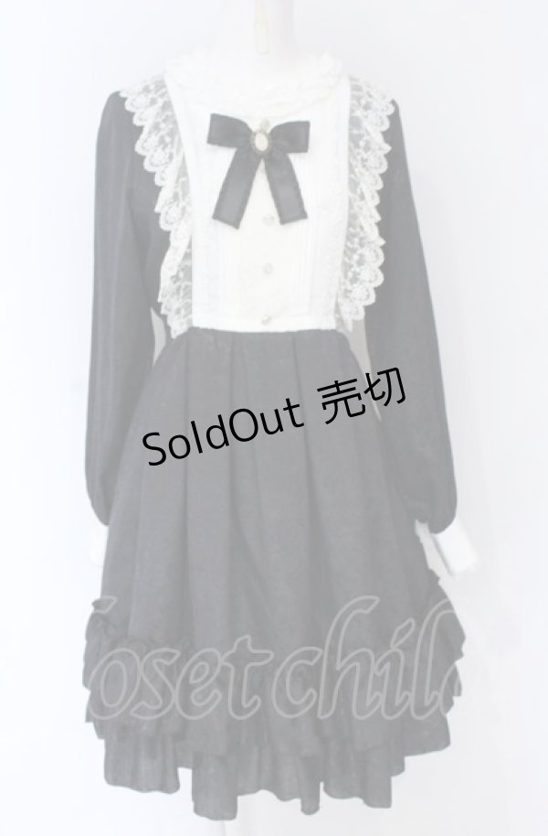 画像1: Pina sweetcollection / ローズジャガードワンピース  クロ×シロ O-25-07-31-1142-LO-OP-OW-OS (1)