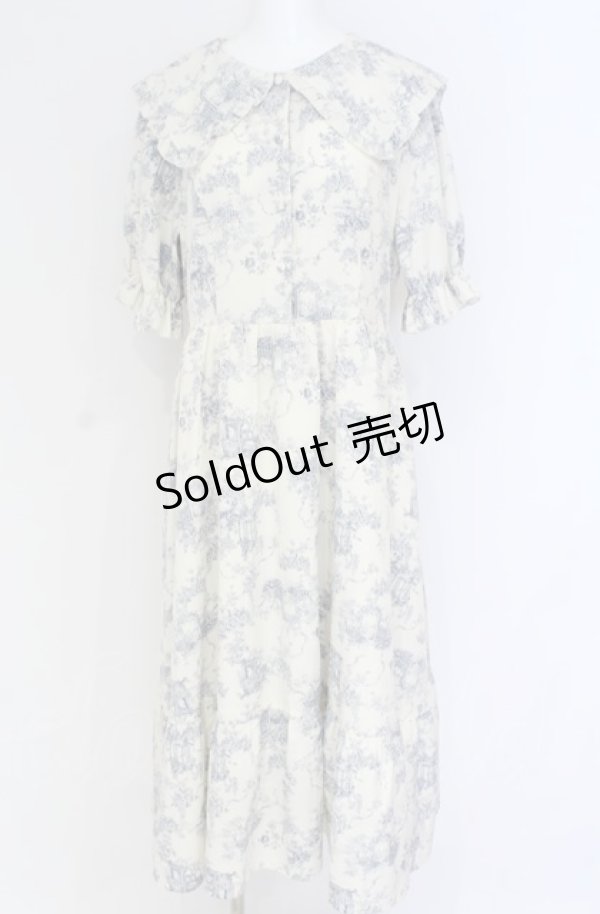 画像1: m petit by misako / トワルドジュイワンピース LL ブルー O-25-07-31-1151-LO-OP-OW-OS (1)