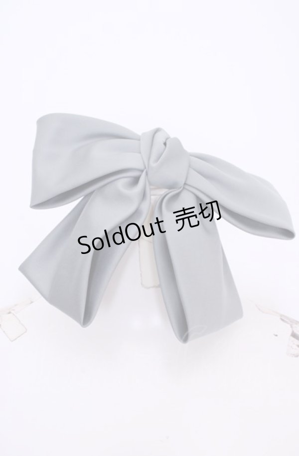 画像1: Fi.n.t / マットサテンビッグリボンバレッタ  グリーン O-25-07-31-1015-CA-AC-OW-ZT485-F003 (1)