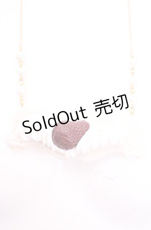 画像: Boo!Do堂 / 美味しいとこだけネックレス(ショートケーキ)  アイボリー×レッド O-25-07-31-1016-PU-AC-OW-OS