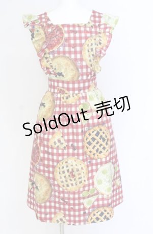 画像: MILK / タルトエプロンドレス  アカ O-25-07-31-1156-ML-OP-OW-OS