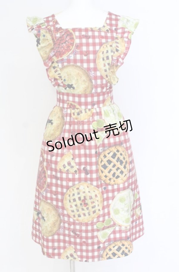 画像1: MILK / タルトエプロンドレス  アカ O-25-07-31-1156-ML-OP-OW-OS (1)