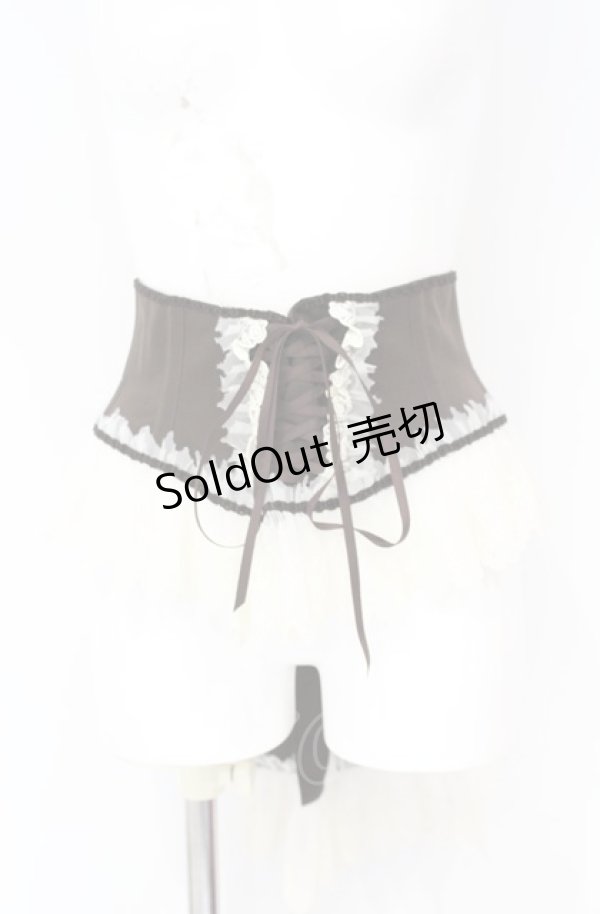 画像1: Enchantlic Enchantilly / チュールレースリボンコルセット  ブラウン×アイボリー O-25-07-31-1165-LO-TO-OW-OS (1)