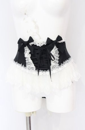画像: Enchantlic Enchantilly / リボンつきリボンコルセット  クロ×シロ O-25-07-31-1166-LO-TO-OW-OS
