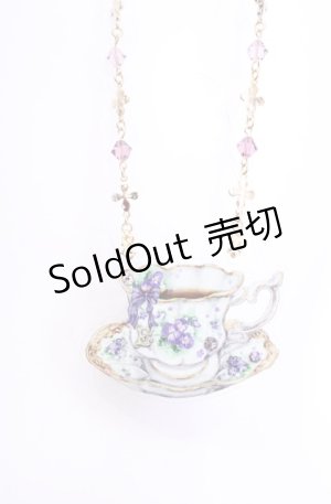 画像: Enchantlic Enchantilly / すみれのティーカップネックレス  ラベンダー O-25-07-31-1018-LO-AC-OW-OS