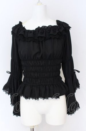 画像: Vallee lys / Blossom Breeze Blouse  ブラック O-25-07-31-1172-GO-BL-OW-OS
