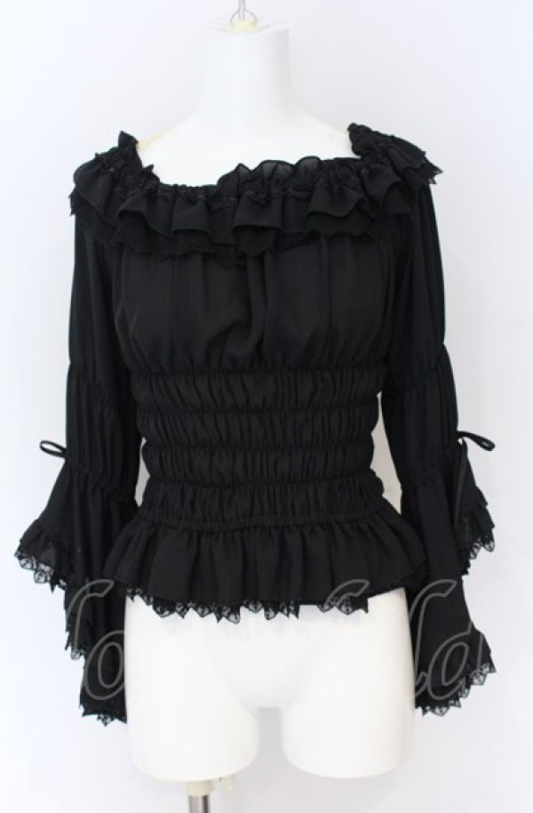 画像1: Vallee lys / Blossom Breeze Blouse  ブラック O-25-07-31-1172-GO-BL-OW-OS (1)