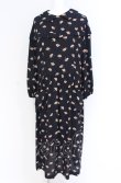 画像1: Jane Marple Dans Le Salon / Floating flowers afternoon dress ドレス M ネイビー O-25-07-31-1176-JM-OP-IG-OS (1)