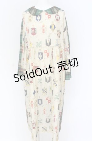 画像: Jane Marple / Flower crests・tartan check 2way dress M オフ O-25-07-31-1178-JM-OP-IG-OS