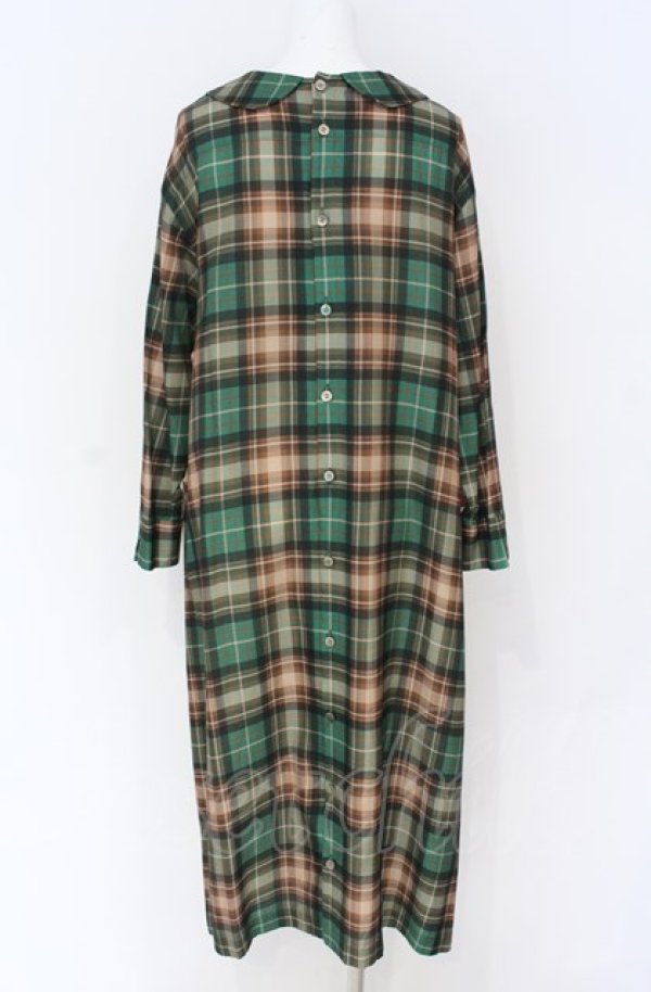 画像3: Jane Marple / Flower crests・tartan check 2way dress M オフ O-25-07-31-1178-JM-OP-IG-OS (3)