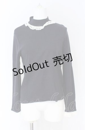 画像: Jane Marple / Royal-fraise lace-trim pullover M ネイビー O-25-07-31-1181-JM-OP-IG-ZT464