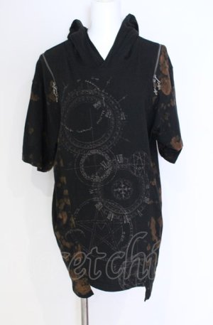 画像: Desoro Works / Shoulder zip hoodie T-Shirt Tシャツ  ブラック O-25-07-31-1184-PU-TO-IG-OS