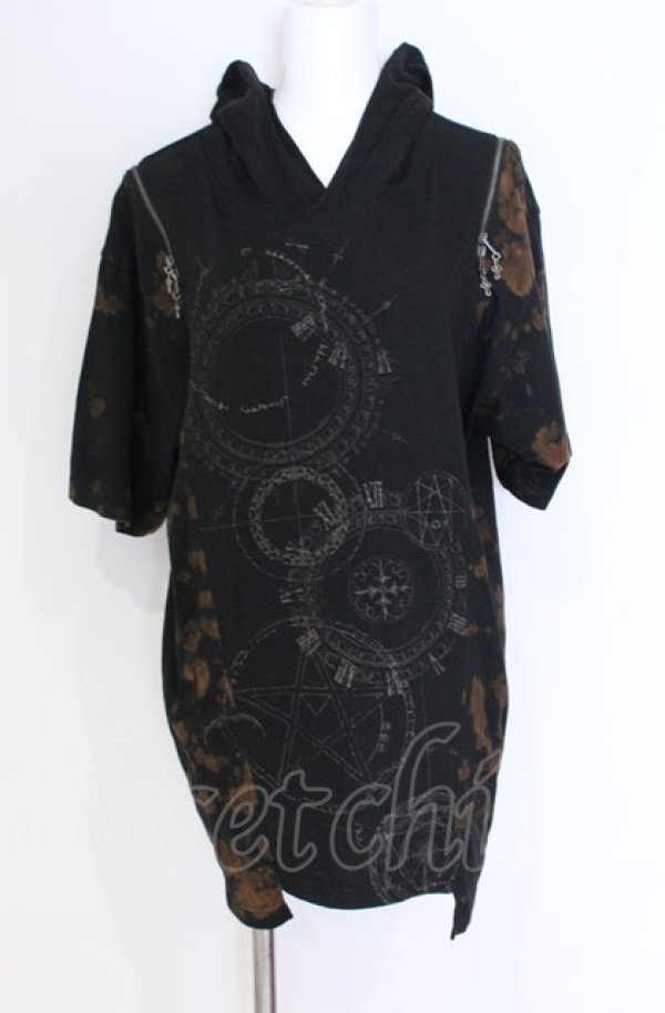 画像1: Desoro Works / Shoulder zip hoodie T-Shirt Tシャツ  ブラック O-25-07-31-1184-PU-TO-IG-OS (1)