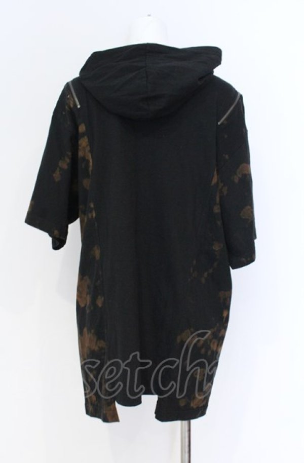 画像2: Desoro Works / Shoulder zip hoodie T-Shirt Tシャツ  ブラック O-25-07-31-1184-PU-TO-IG-OS (2)