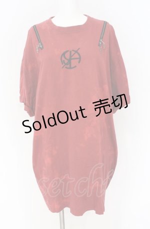 画像: Desoro Works / Shoulder zip T-Shirt(Half) Tシャツ  レッド O-25-07-31-1185-PU-TO-IG-ZS