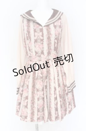 画像: LIZ LISA / ストライプリボン柄ワンピース  ブラウン系 O-25-07-31-1099-LO-OP-OW-OS