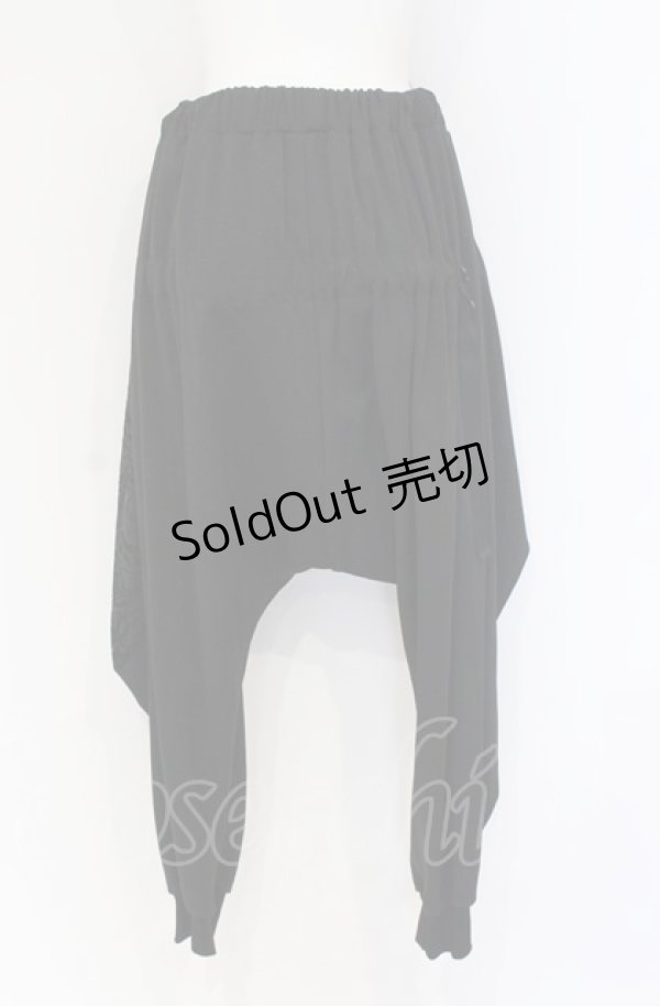 画像2: Ozz conte / フロッキーサルエルパンツ  ブラック O-25-07-31-1210-OO-PA-IG-ZS (2)