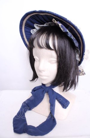 画像: metamorphose / ゴブランブーケボンネット  ブルー×キナリ O-25-07-31-1003-ME-AC-OW-OS